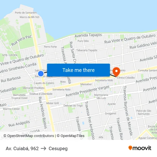 Av. Cuiabá, 962 to Cesupeg map