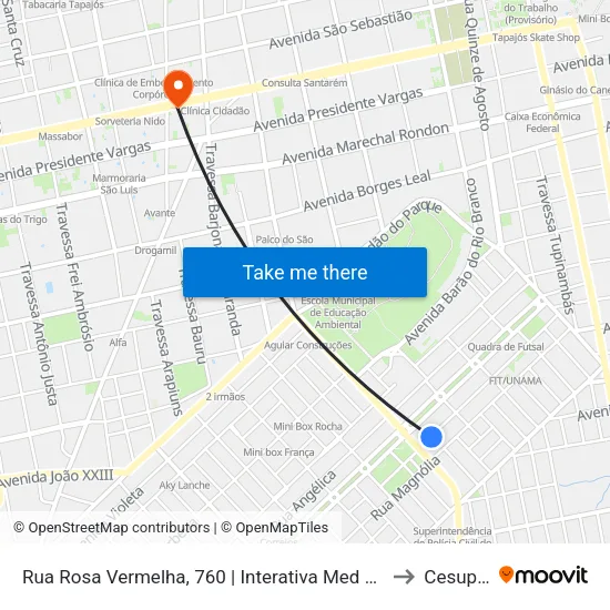 Rua Rosa Vermelha, 760 | Interativa Med Odonto to Cesupeg map