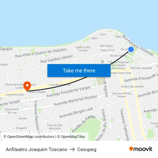 Anfiteatro Joaquim Toscano to Cesupeg map