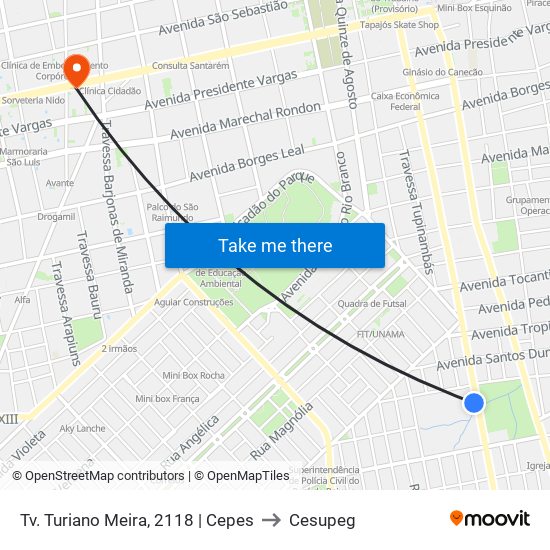 Tv. Turiano Meira, 2118 | Cepes to Cesupeg map