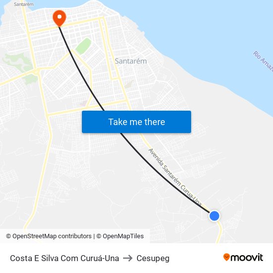 Costa E Silva Com Curuá-Una to Cesupeg map