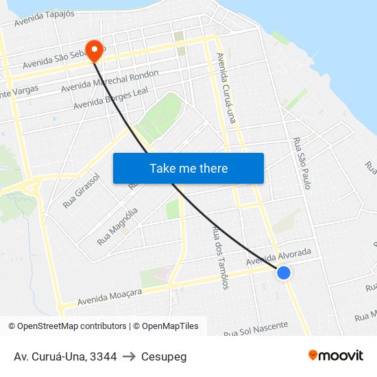 Av. Curuá-Una, 3344 to Cesupeg map