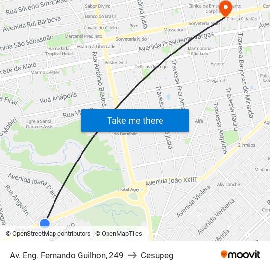 Av. Eng. Fernando Guilhon, 249 to Cesupeg map