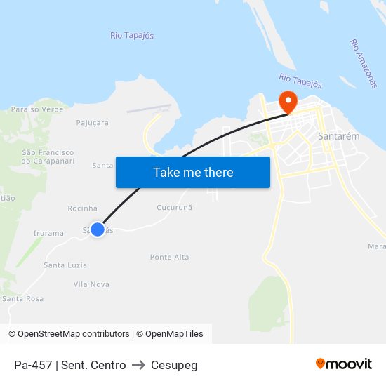 Pa-457 | Sent. Centro to Cesupeg map