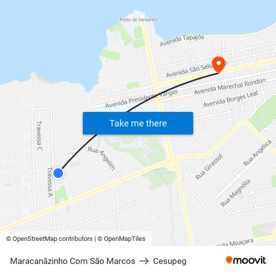 Maracanãzinho Com São Marcos to Cesupeg map