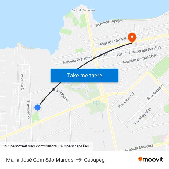 Maria José Com São Marcos to Cesupeg map