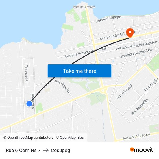 Rua 6 Com Ns 7 to Cesupeg map