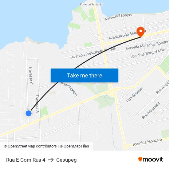 Rua E Com Rua 4 to Cesupeg map