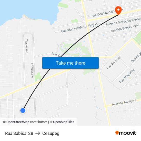 Rua Sabisa, 28 to Cesupeg map