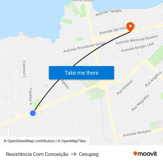 Resistência Com Conceição to Cesupeg map