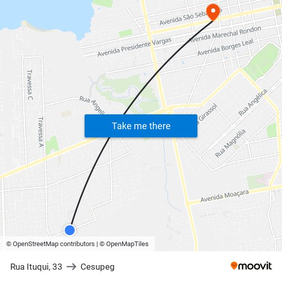 Rua Ituqui, 33 to Cesupeg map