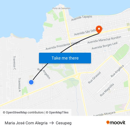 Maria José Com Alegria to Cesupeg map