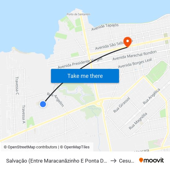 Salvação (Entre Maracanãzinho E Ponta De Pedras) to Cesupeg map