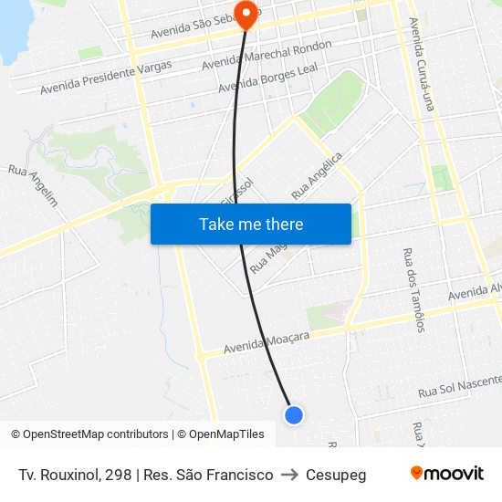 Tv. Rouxinol, 298 | Res. São Francisco to Cesupeg map