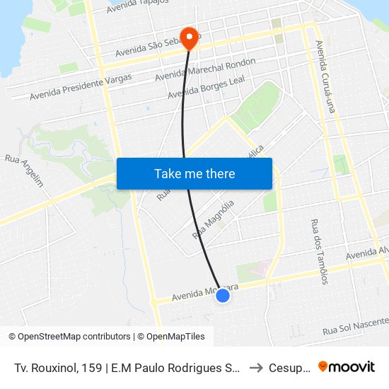 Tv. Rouxinol, 159 | E.M Paulo Rodrigues Santos to Cesupeg map