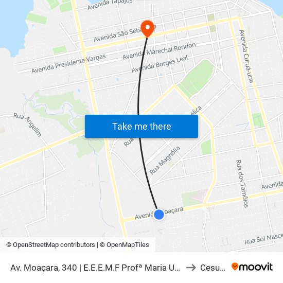 Av. Moaçara, 340 | E.E.E.M.F Profª Maria Uchôa Martins to Cesupeg map