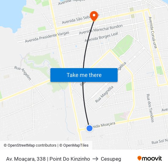 Av. Moaçara, 338 | Point Do Kinzinho to Cesupeg map