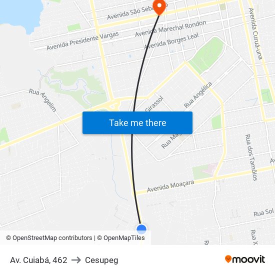 Av. Cuiabá, 462 to Cesupeg map