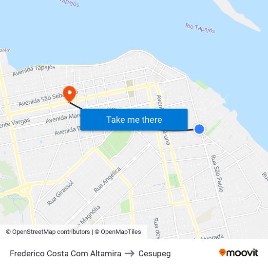 Frederico Costa Com Altamira to Cesupeg map