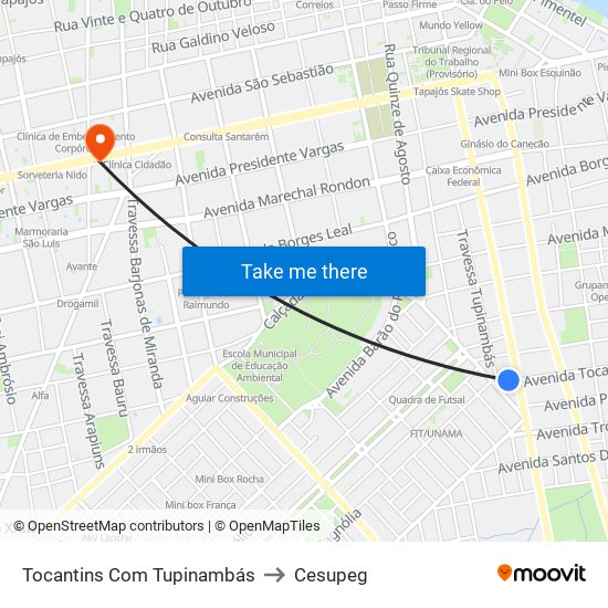 Tocantins Com Tupinambás to Cesupeg map
