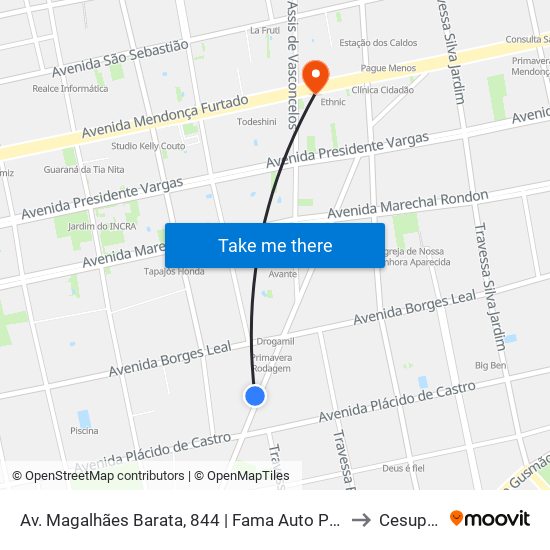 Av. Magalhães Barata, 844 | Fama Auto Peças to Cesupeg map