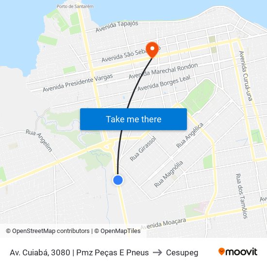 Av. Cuiabá, 3080 | Pmz Peças E Pneus to Cesupeg map