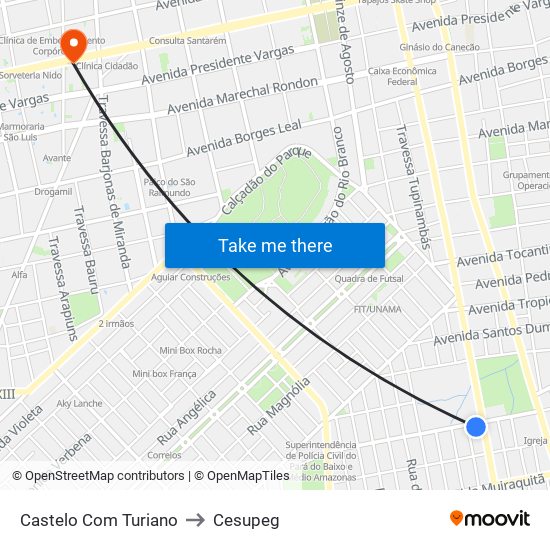 Castelo Com Turiano to Cesupeg map