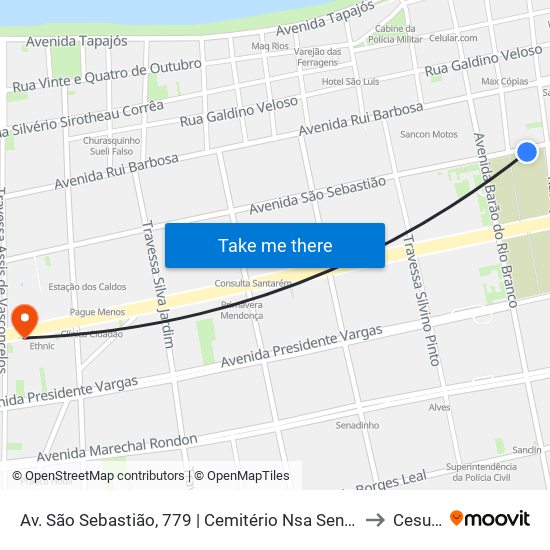 Av. São Sebastião, 779 | Cemitério Nsa Senhora Dos Mártires to Cesupeg map