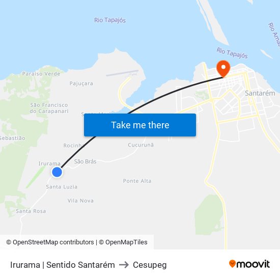 Irurama | Sentido Santarém to Cesupeg map