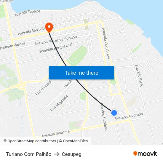 Turiano Com Palhão to Cesupeg map