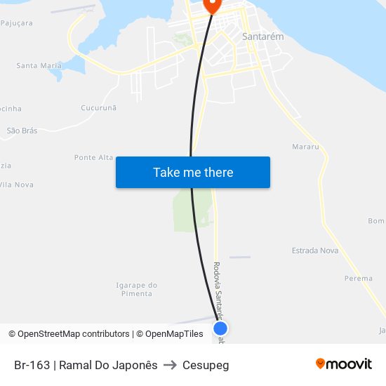 Br-163 | Ramal Do Japonês to Cesupeg map