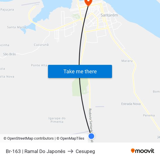 Br-163 | Ramal Do Japonês to Cesupeg map