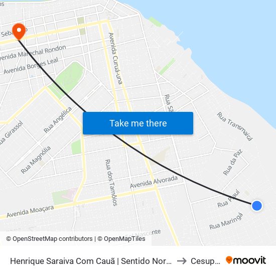 Henrique Saraiva Com Cauã | Sentido Noroeste to Cesupeg map