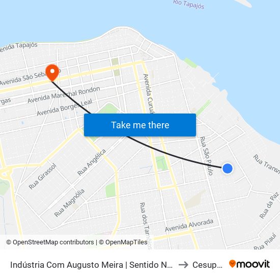 Indústria Com Augusto Meira | Sentido Norte to Cesupeg map