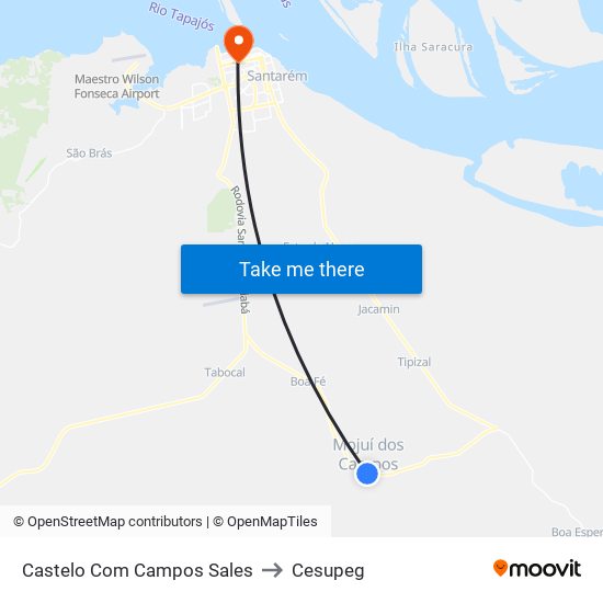 Castelo Com Campos Sales to Cesupeg map