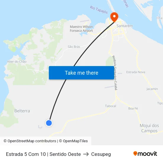 Estrada 5 Com 10 | Sentido Oeste to Cesupeg map