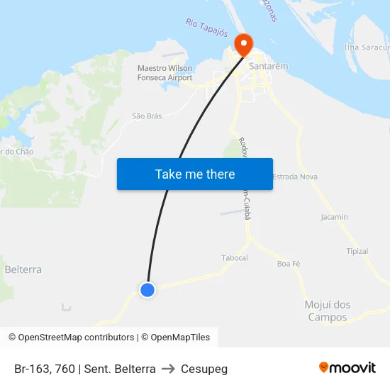 Br-163, 760 | Sent. Belterra to Cesupeg map