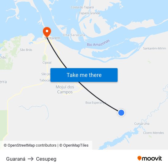 Guaraná to Cesupeg map