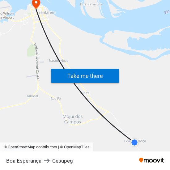 Boa Esperança to Cesupeg map