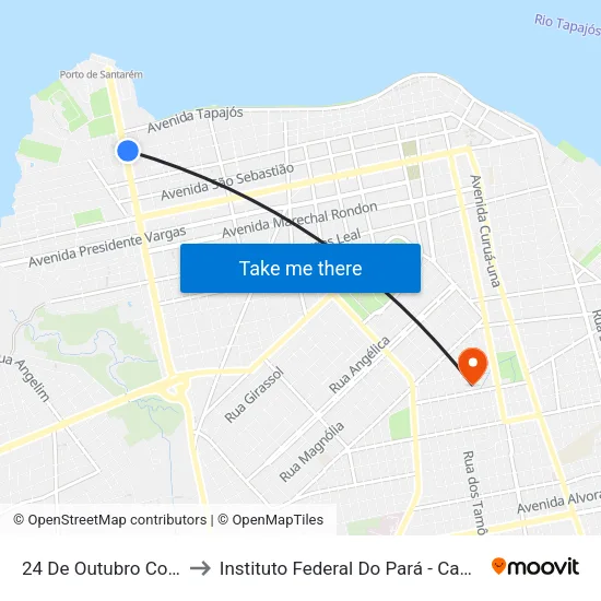 24 De Outubro Com Cuiabá to Instituto Federal Do Pará - Campus Santarém map