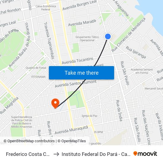 Frederico Costa Com Ordênia to Instituto Federal Do Pará - Campus Santarém map