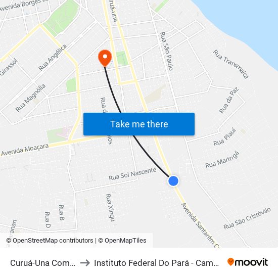 Curuá-Una Com Cemex to Instituto Federal Do Pará - Campus Santarém map