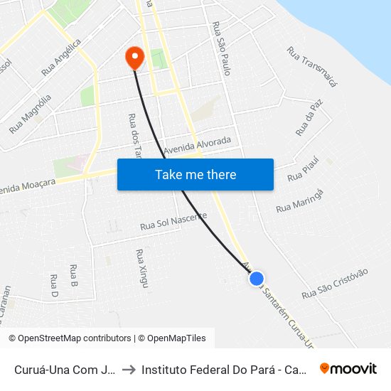 Curuá-Una Com Jerusalém to Instituto Federal Do Pará - Campus Santarém map