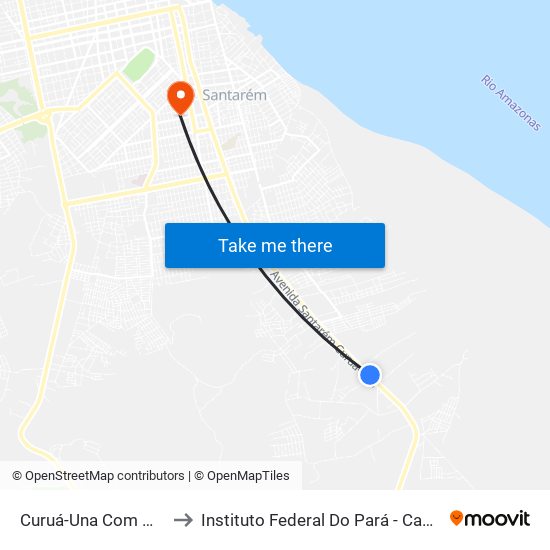 Curuá-Una Com Matadouro to Instituto Federal Do Pará - Campus Santarém map