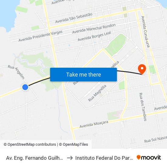Av. Eng. Fernando Guilhon, 1089 | Posto Shell to Instituto Federal Do Pará - Campus Santarém map