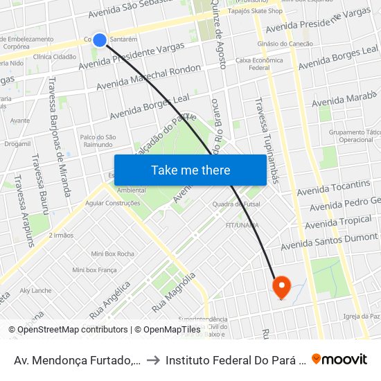 Av. Mendonça Furtado, 2012 | Banco Itaú to Instituto Federal Do Pará - Campus Santarém map