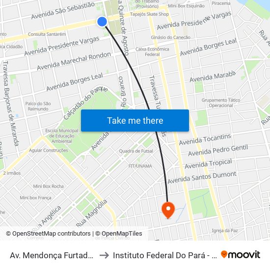Av. Mendonça Furtado, 1351 | Sebrae to Instituto Federal Do Pará - Campus Santarém map