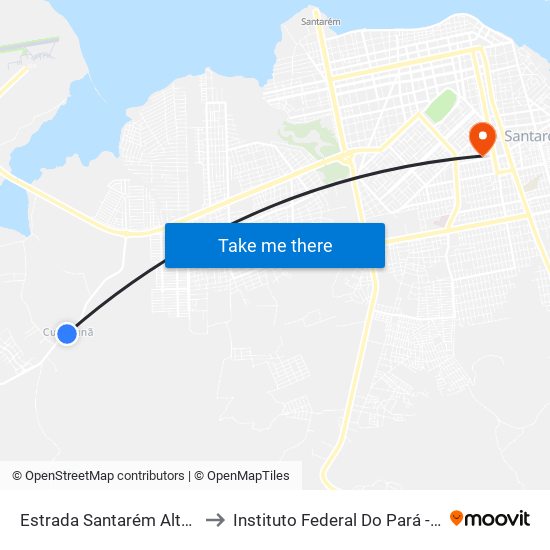 Estrada Santarém Alter Do Chão, 2363 to Instituto Federal Do Pará - Campus Santarém map