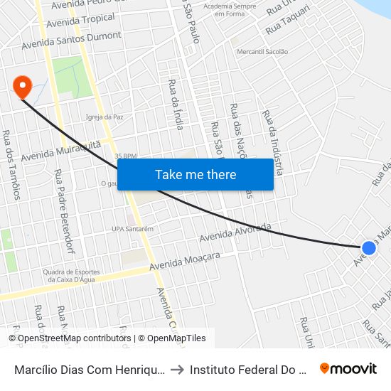 Marcílio Dias Com Henrique Saraiva | Sentido Nordeste to Instituto Federal Do Pará - Campus Santarém map
