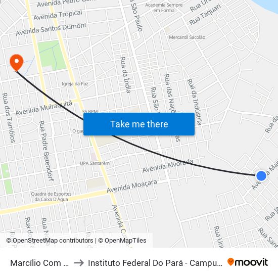 Marcílio Com Canaã to Instituto Federal Do Pará - Campus Santarém map